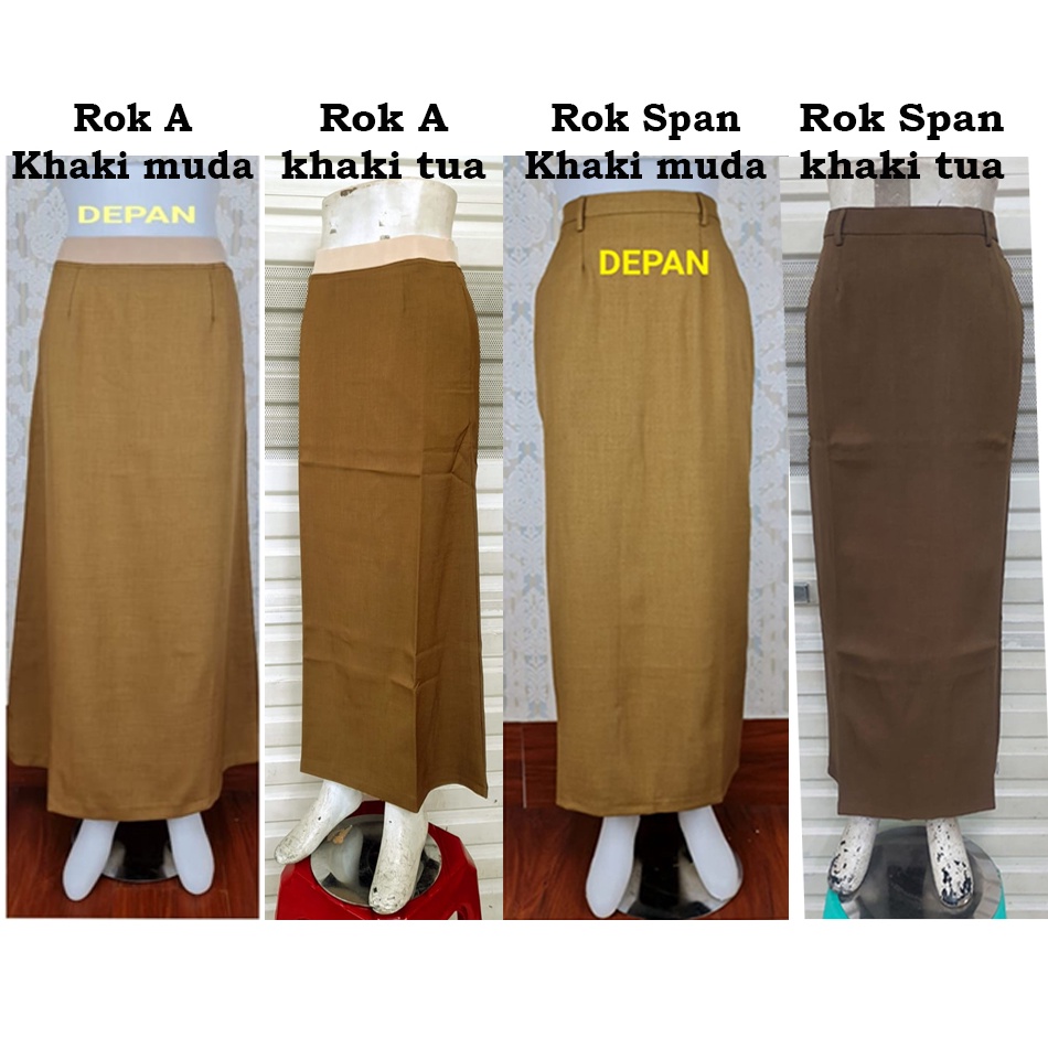 Rok A  dan Rok Span Warna Pemda Muda dan Pemda Tua brand Syakira By Azkia9l