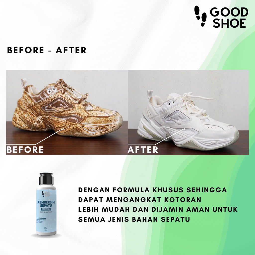 Good Shoe Paket Keren Pembersih Sepatu Dan Pemutih Sepatu Premium Whitening Unyellowing Sepatu Dan Premium Shoe Cleaner Penghilang Noda Kuning Sepatu Futsal Bola Sneaker Canvas Kanvas Suede