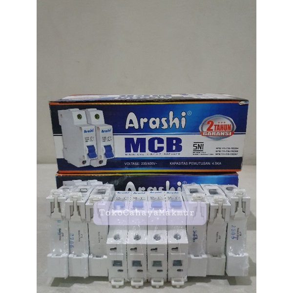 MCB Stut 1P 1Phase Arashi 2A,4A,6A,10A,16A, SNI