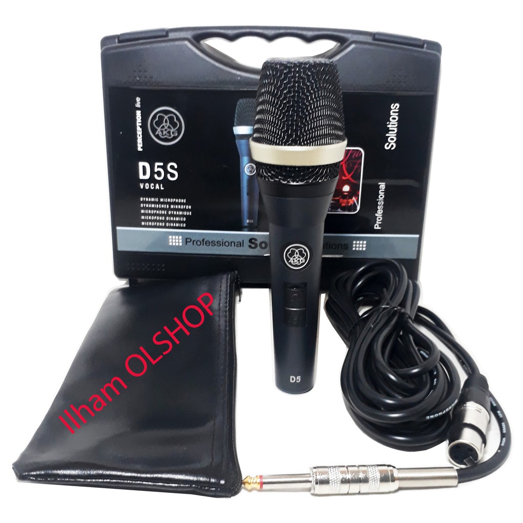 AKG Mik Mic Kabel D5S Professional Dynamic Microphone Vocal Karaoke