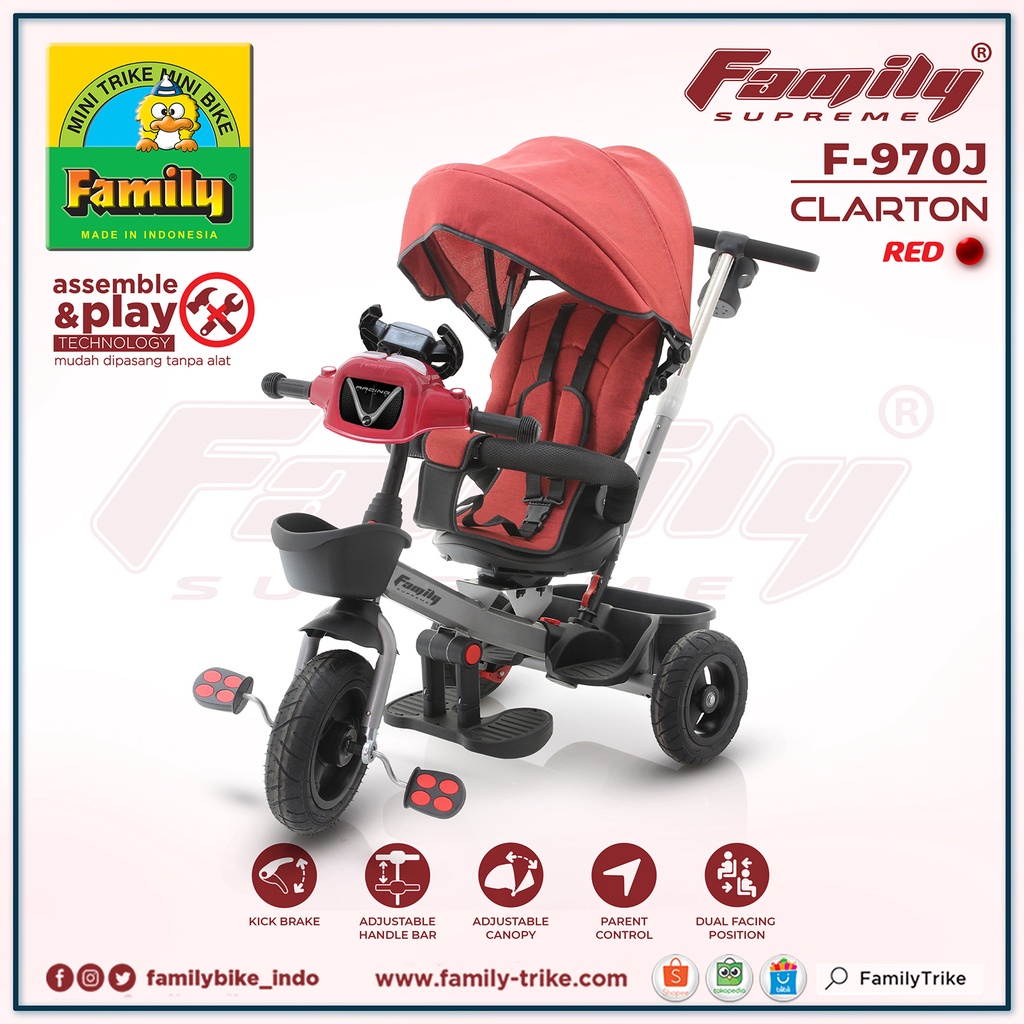 Sepeda Anak Roda 3 Family Supreme F - 970 J Clarton