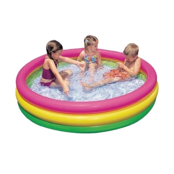 Kolam Renang Anak Pelangi BESAR 147x33cm &amp; 86x25cm INTEX Sunset Glow KIDS TOYS - HOME SWIMMING POOL