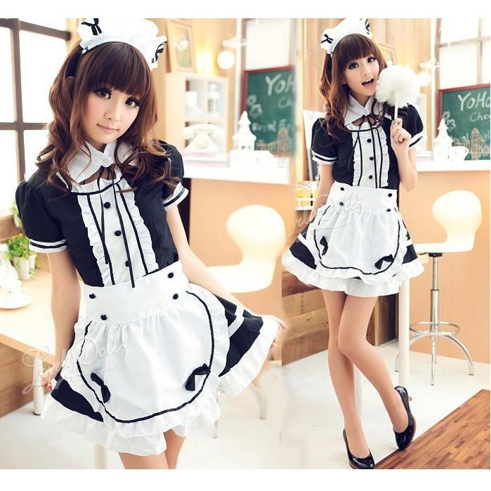 Kostum Light Tone Maid Outfit Cosplay Maid Restaurant Maid Anime Costume
