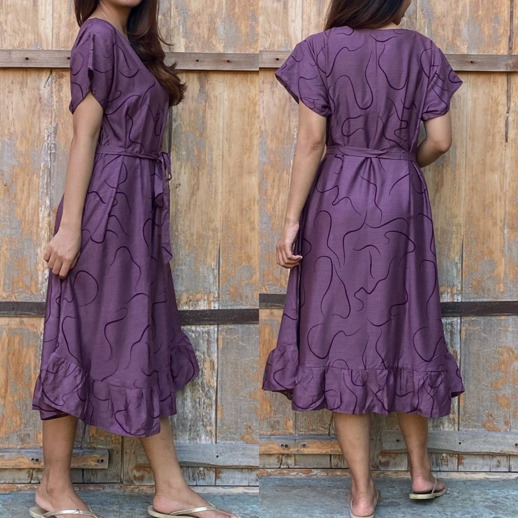 Kiandra - Midi Dress Tali Pinggang