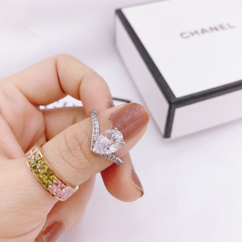 Cincin Titanium Silver mata kilau Free Size Bisa setel besar kecil Stainless steel anti karat 02