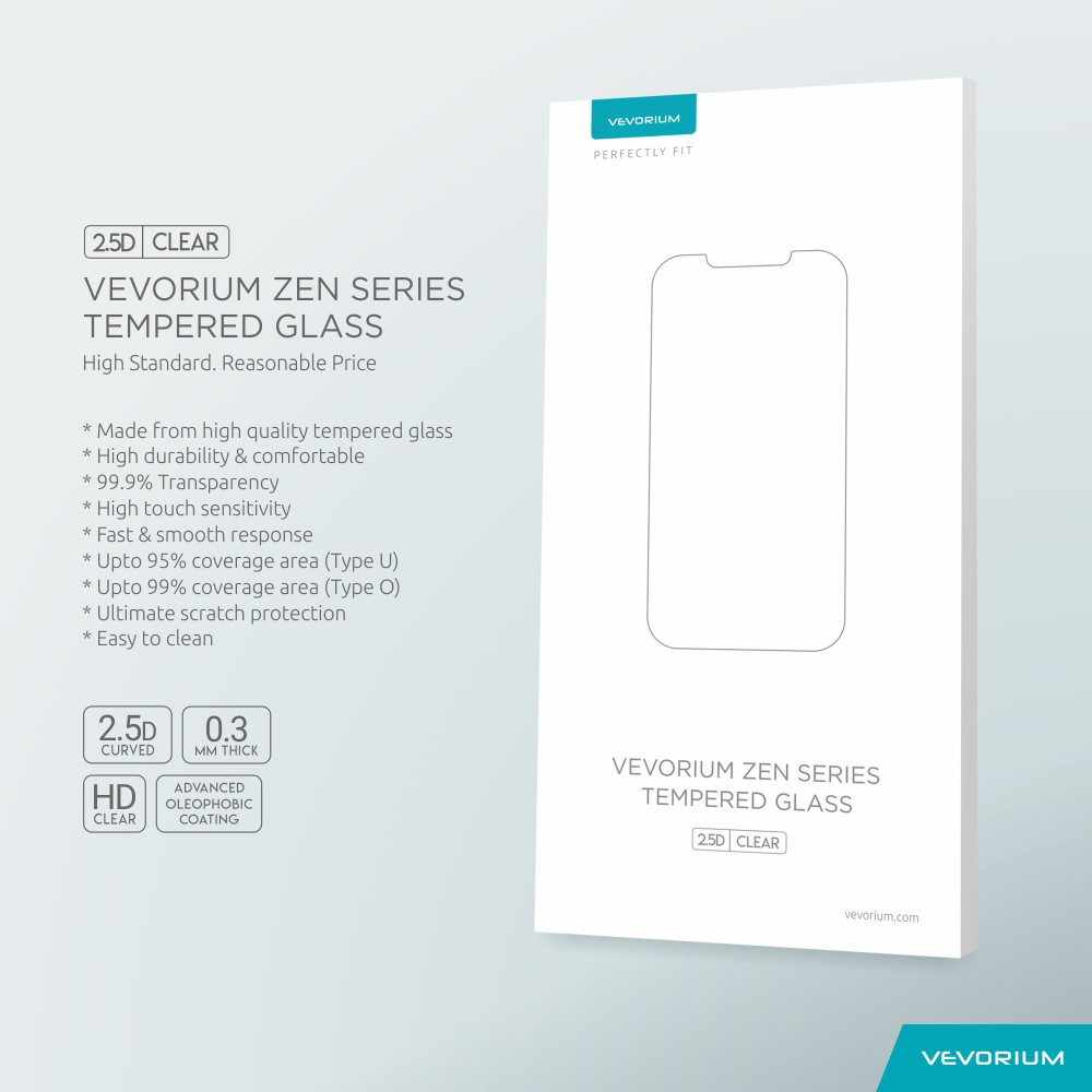 VEVORIUM ZEN 2.5D Clear Xiaomi Poco F3 Pocophone F3 Tempered Glass