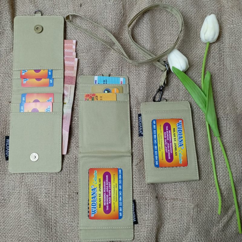 Gantungan Name Tag ID Card Horder Kulit Lanyard Termurah Berkualitas PU Leather Bisa COD