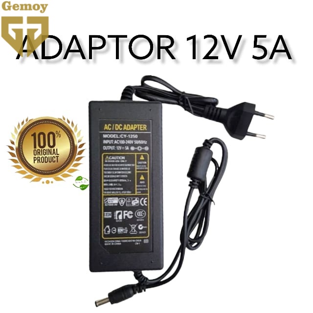 ADAPOR 12 VOLT 5 AMPERE POWER ADAPTOR SUPPLY ADAPTOR LED 12V DC 5A