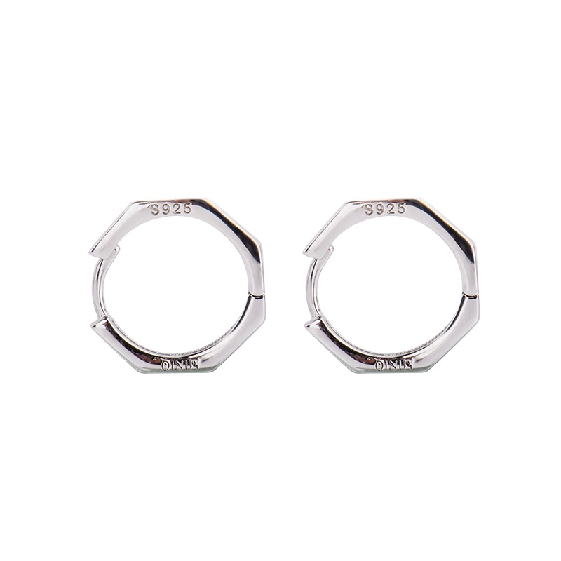 Geometric Hollow Round Shaped Earrings,Silver Black Exquisite Studs, Silver Gold Small Earring