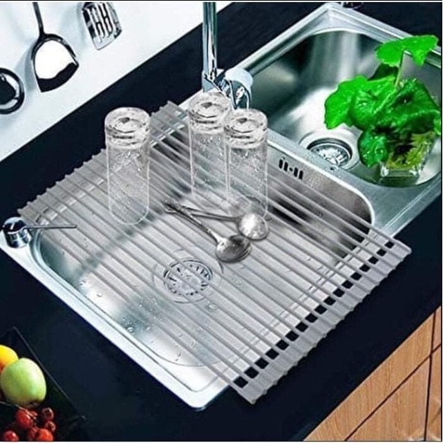 Rollable silicon drain rack magic sink rack