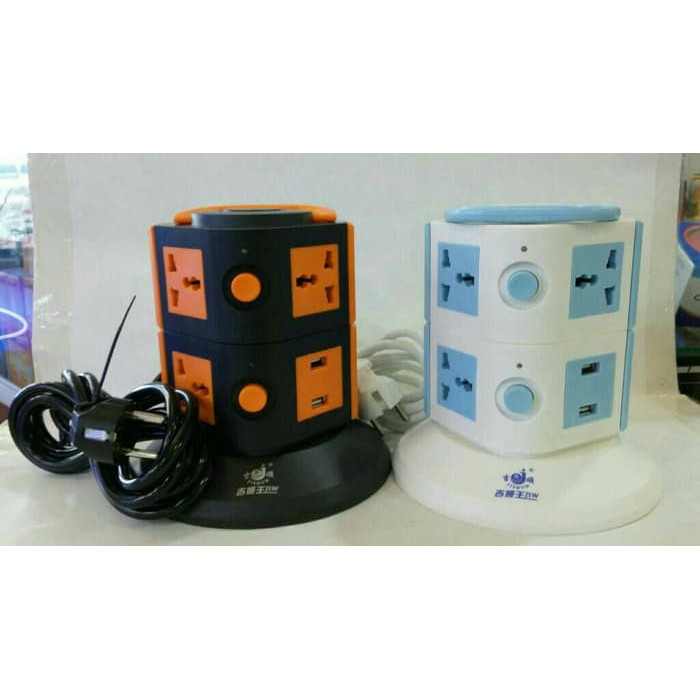 

Colokan / Stop Kontak / Saklar 2Susun + Usb Port ( 8Colokan ) Murah