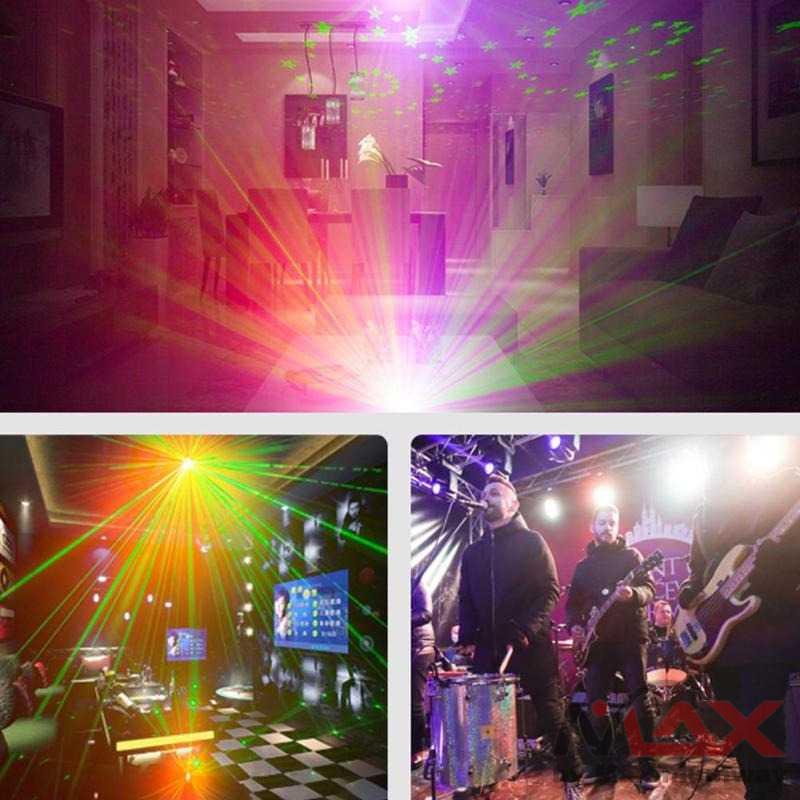 VKTECH Proyektor Laser LED 60 Patterns Lampu panggung lampu Disco DJ Sorot PAR - M-RGB-61 Laser Lights,DJ Disco Stage Party Sound Activated RGB Led Projector Time Function with Remote Control