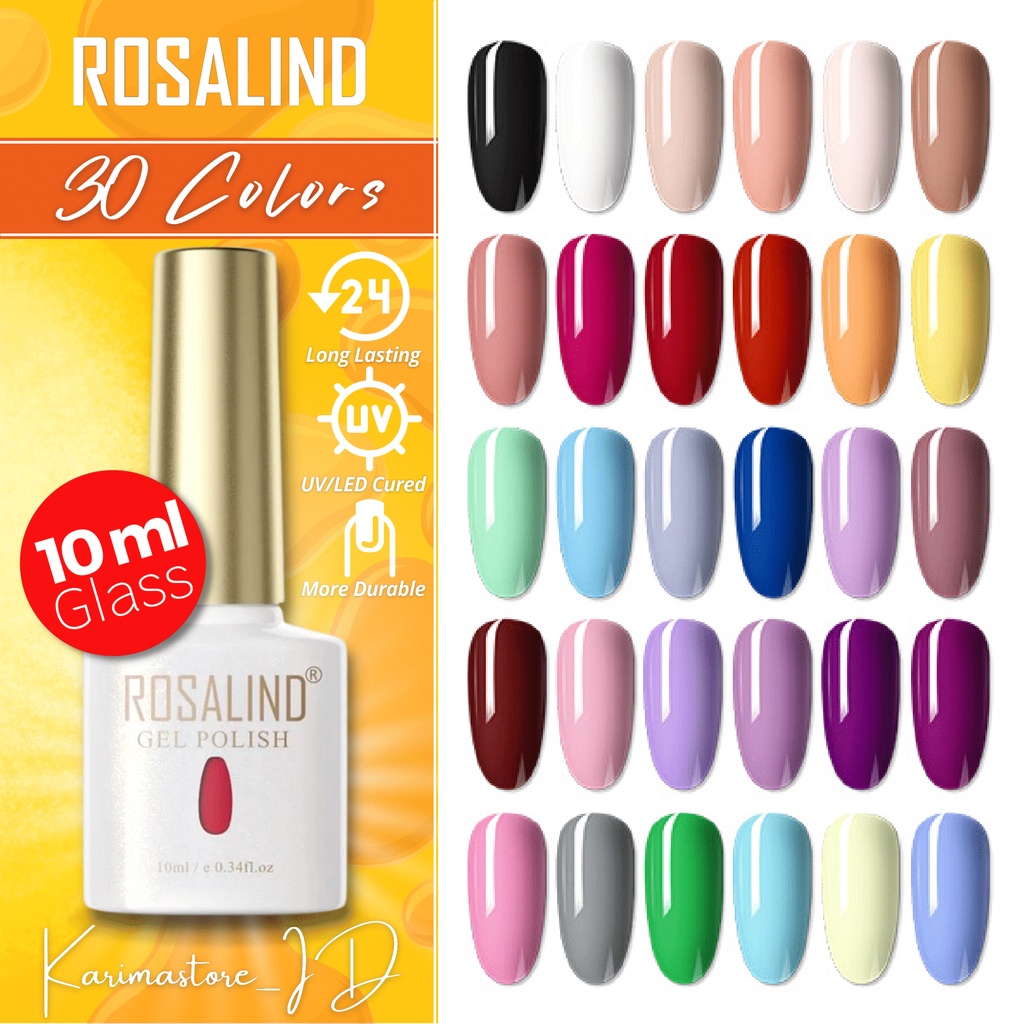 ROSALIND RAF Series Gel Nail Polish 10 ml Botol Kaca UV LED / Kutek / Cat Kuku/ Kutek Gel/  Kutek UV LED/ Kutek Nail Arts