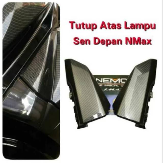 tutup atas lampu sen depan yahama nmax n max nemo karbon tutup sen atas depan nmax nemo karbon