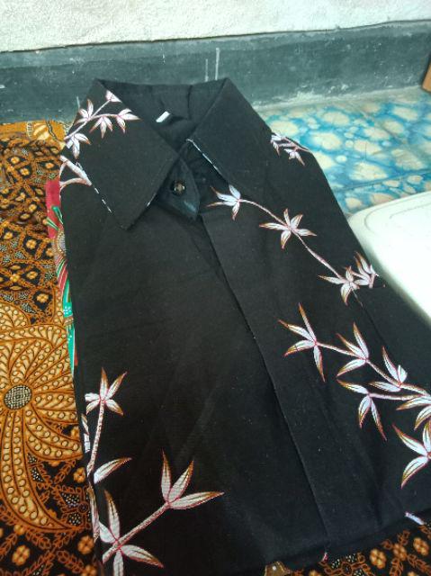 Warung Batik Hrb026 Kenongo Kemeja Tosca Pendek Pekalongan Padi M L Xl Sogan Halus Kemeja Batik