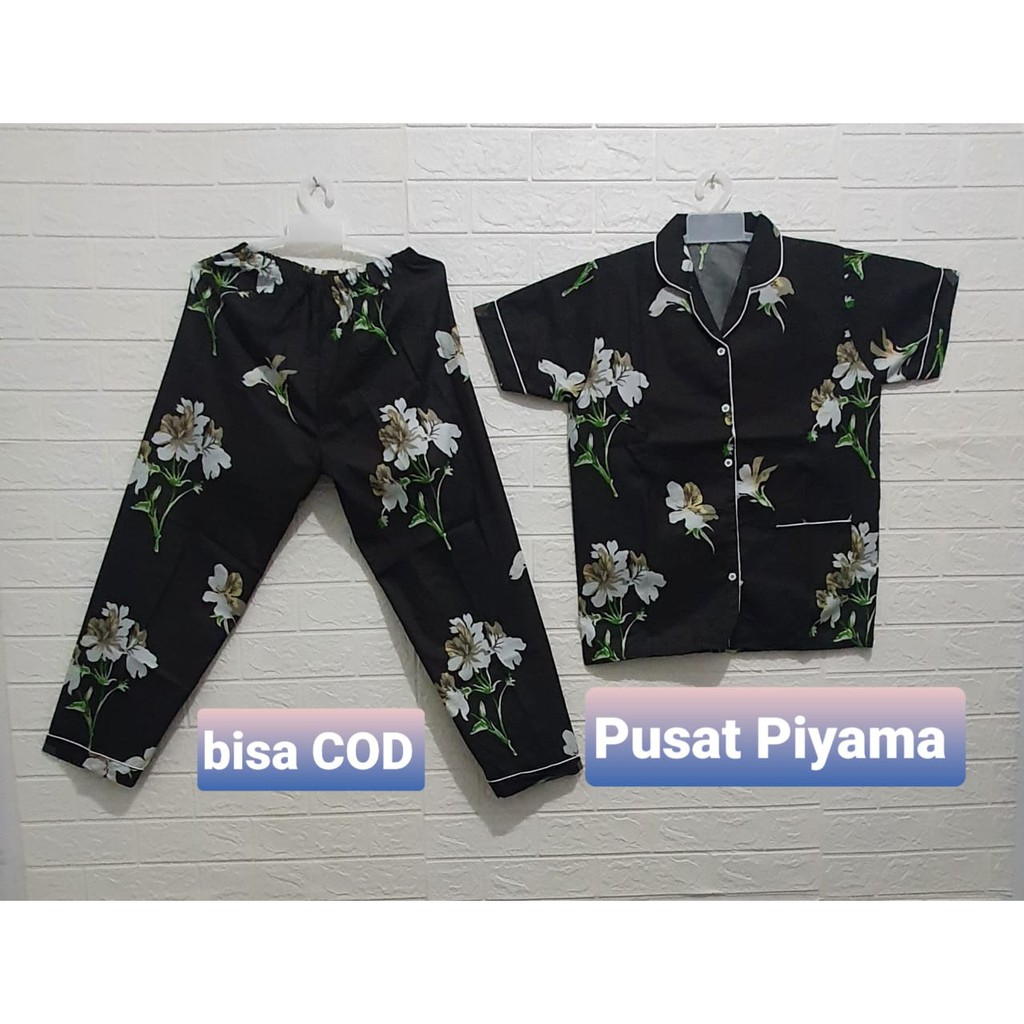 BAJU TIDUR WANITA KARAKTER CP / PIYAMA MOTIF KARAKTER / PIYAMA KARAKTER LUCU / BAJU TIDUR CEWEK-MELINDA ROSE HITAM
