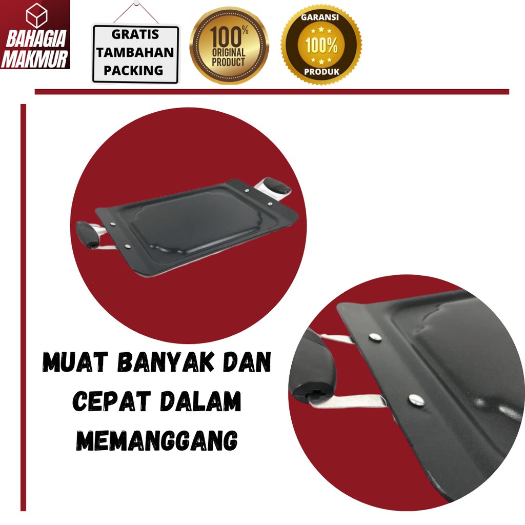 Teflon Panggang Grill Pan Alat Bakar Sosis Bakso Perlengkapan Masak Dapur Kitchen Rumah Tangga