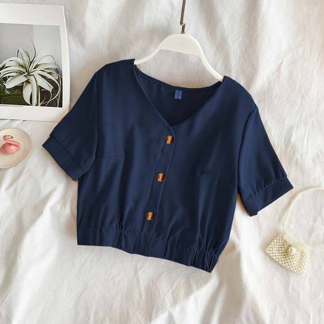 BEFAST - ZEC Crop YOLANDA (LD 102, P 51) / Blouse Crop Zoya / Blouse Wanita / Blouse Casual / Blouse Remaja Kekinian / Blouse Crop Sabrina / Blouse OOTD Ala Style Korean Wanita