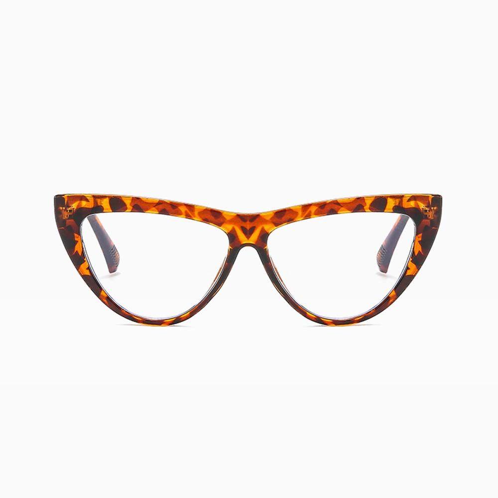 Needway Kacamata Matahari Segitiga Retro Vintage Motif Leopard Tanda Logam Segitiga Sun Eyewear Cat Eye Glasses