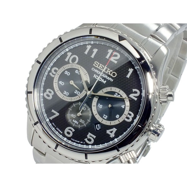 Seiko Quartz SRW037P1 Chronograph Black Dial | Jam Pria SRW037