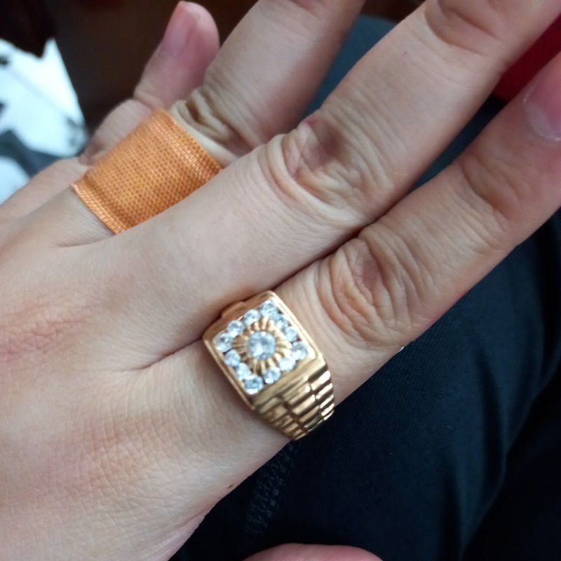 cincin laki mata putih full ukuran 22