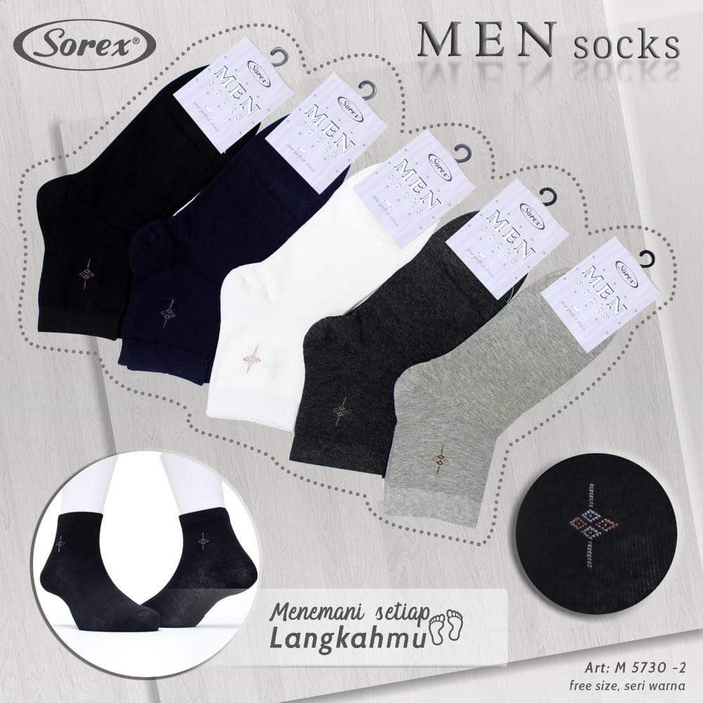 Kaos Kaki Pria Sorex M 5730 - (1-5) Basic Socks Cowok |ttc