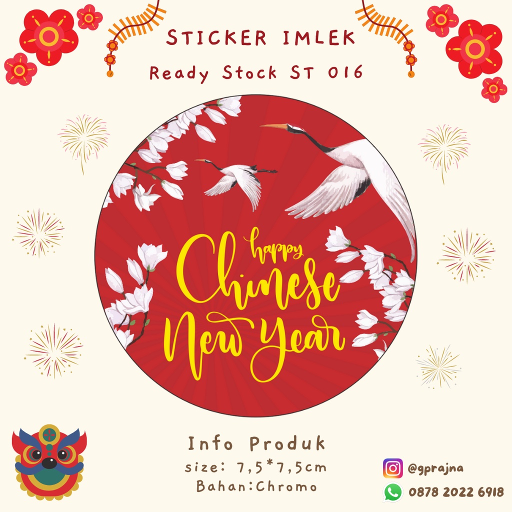 

Sticker Imlek Bulat/ Sticker Kue Kering/ Sticker Murah/ ST 016