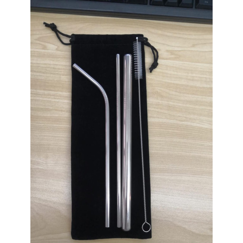 AGG-74 Sedotan minuman 5 in 1 Bahan Stainless Steek Straw Reusable / Sedotan stainless