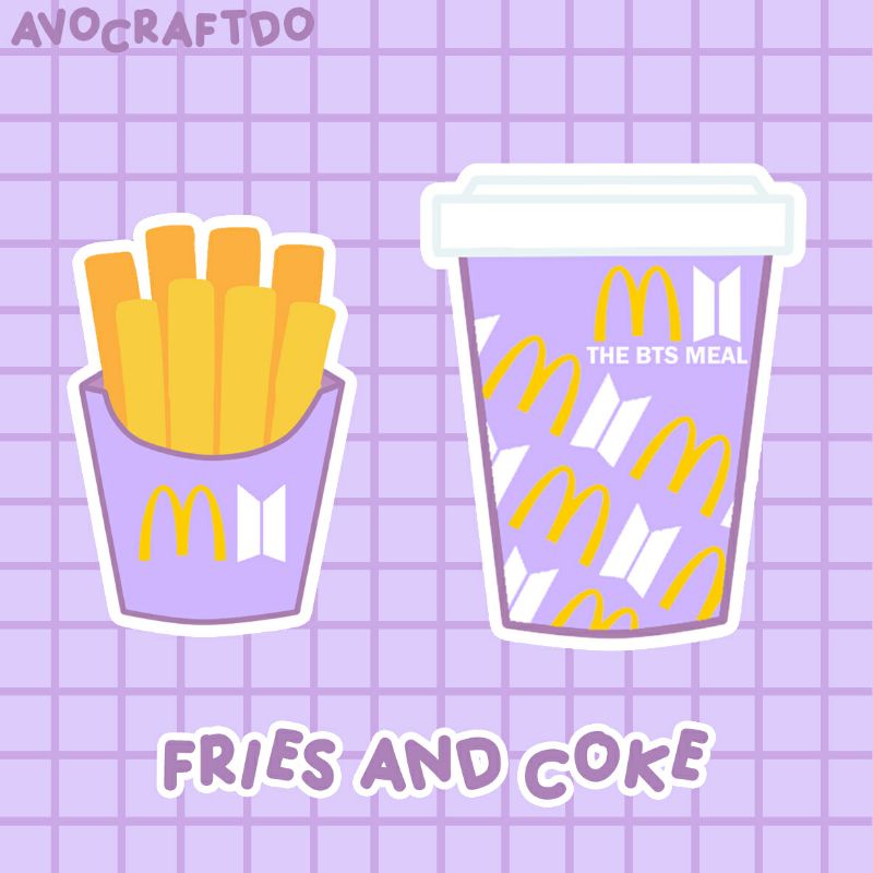 [AVOCRAFTDO] 17pcs Sticker / Keychain Kpop BTS Meal