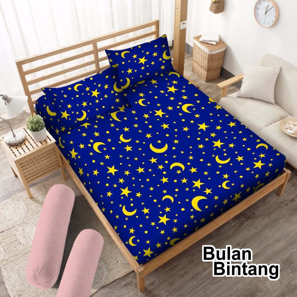 SPREI MOTIF UKURAN 180x200 160x200 120x200 ABSTARK DAUN KOTAK HITAM PUTIH ABU BIRU