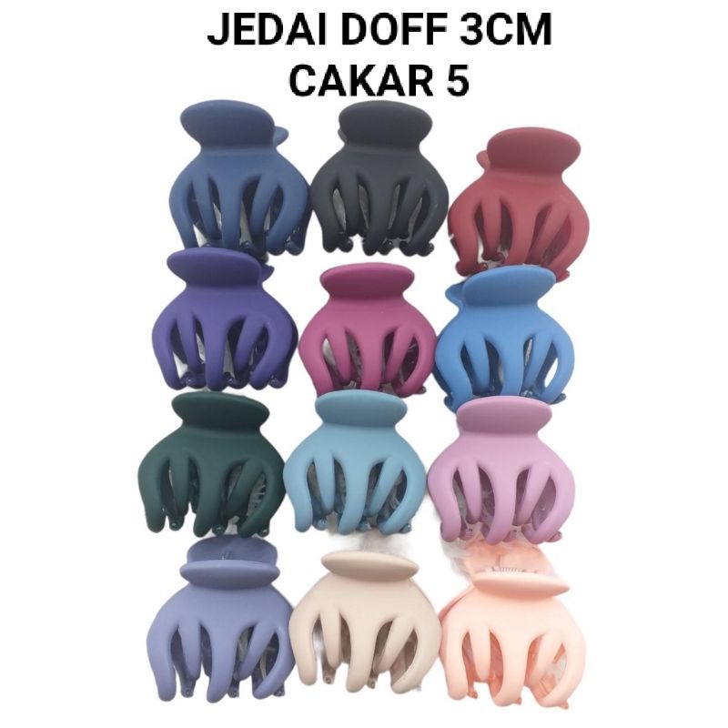 JEPIT JEDAI DOFF  3CM/3.5CM CAKAR 5 JEPITAN RAMBUT SEDANG