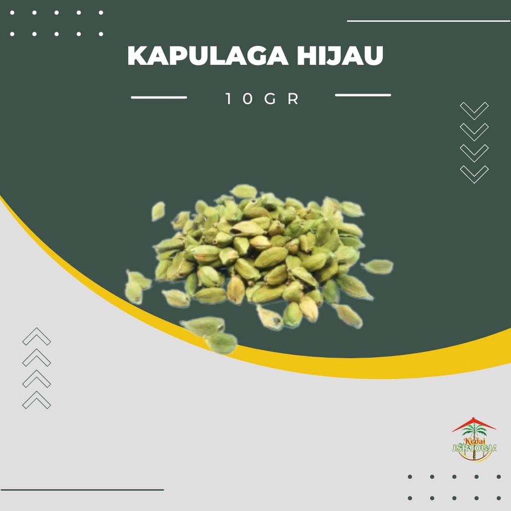 KAPULAGA HIJAU - GREEN CARDAMOM CARDAMON - KAPULOGO KAPOL 10 gram Rp 7000