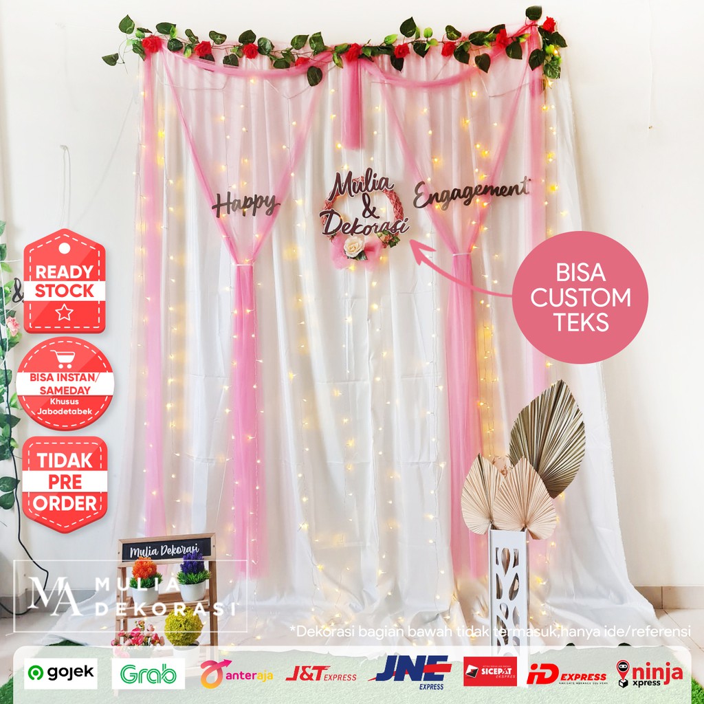 Dekorasi Lamaran Tunangan Backdrop Nikahan PhotoBooth DIY Akad Nikah Aqiqah Khitan Paket Mulia LLL