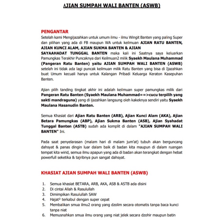 ajian sumpah wali banten