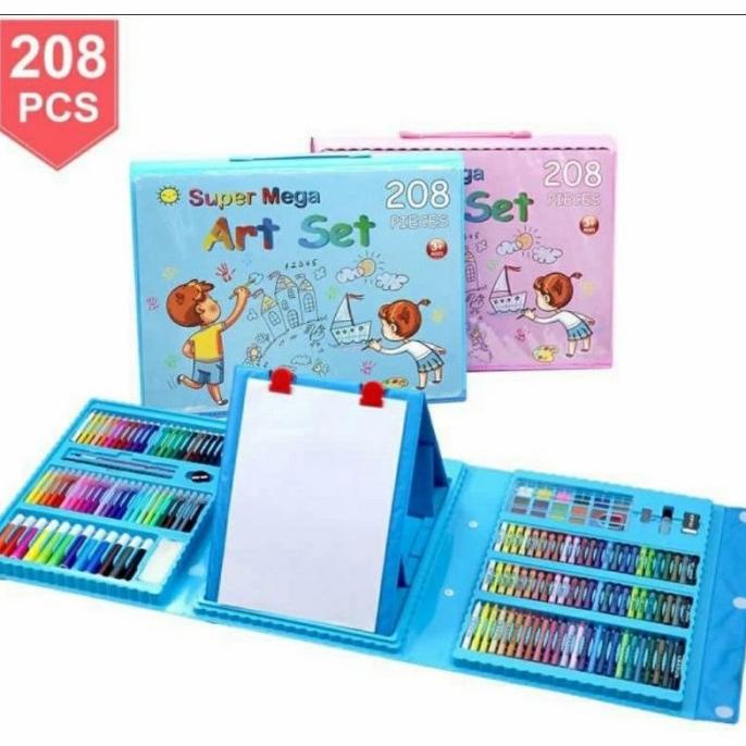 

(COD) New Super Mega Art set 208 pcs crayon/set drawing anak 208 pcs