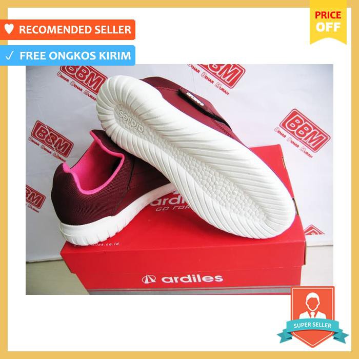 Ardiles Chow Chow Sepatu Wanita Sneaker Kerja Santai Merahburgundy
