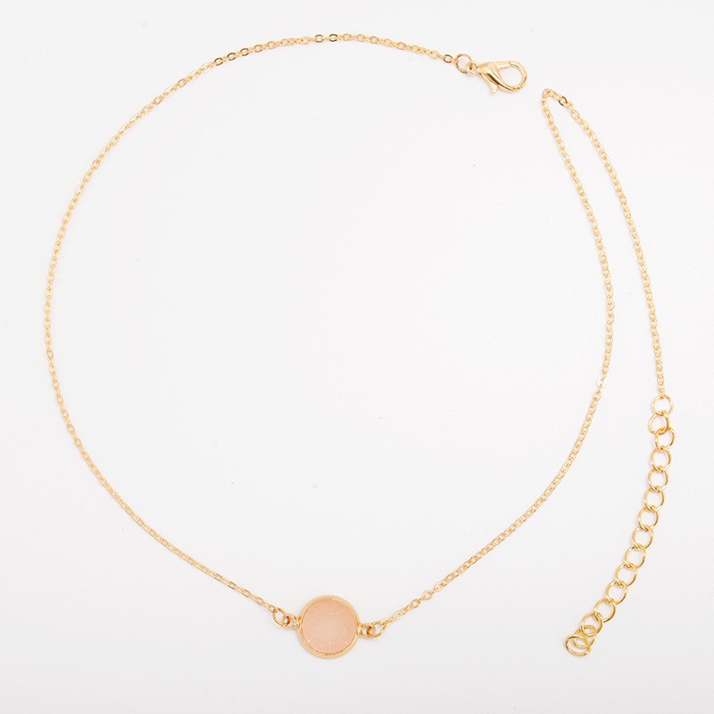 Kalung Wanita Necklace Women Kalung Rantai Klavikula Resin Disc Qeometris