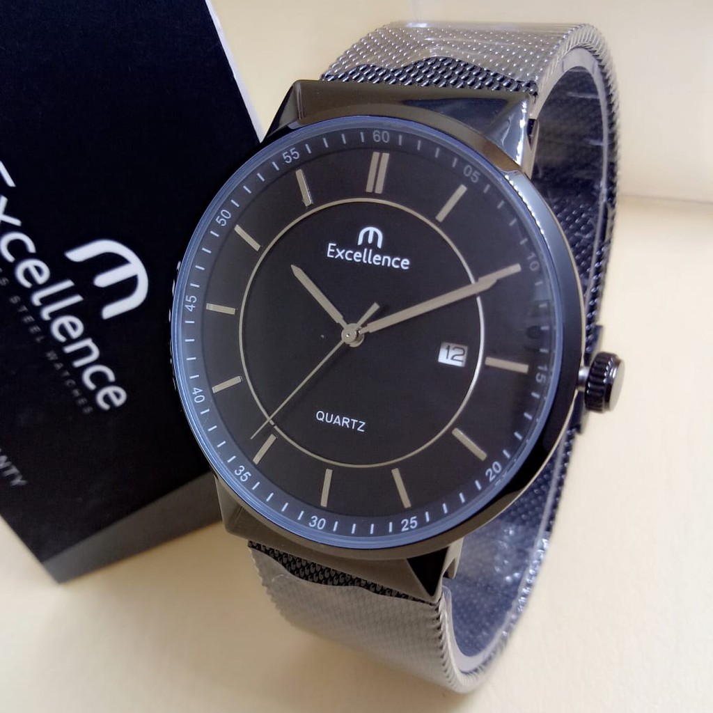 Excellence 8111 - Jam Tangan Pria Murah - Rantai Pasir Stell - Analog Quartz - Anti Air - Original