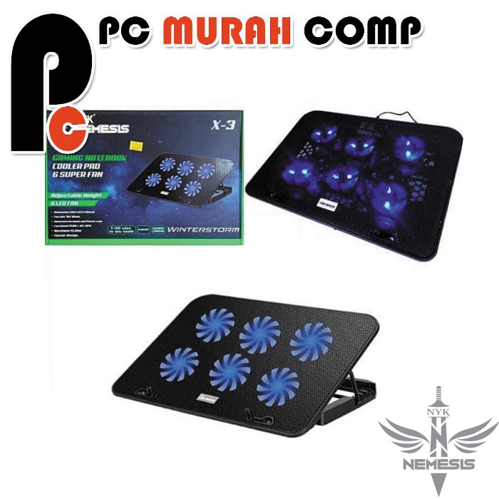 COOLING PAD GAMING NYK WINTERSTROM X-3 6Fan Kipas Pendingin laptop