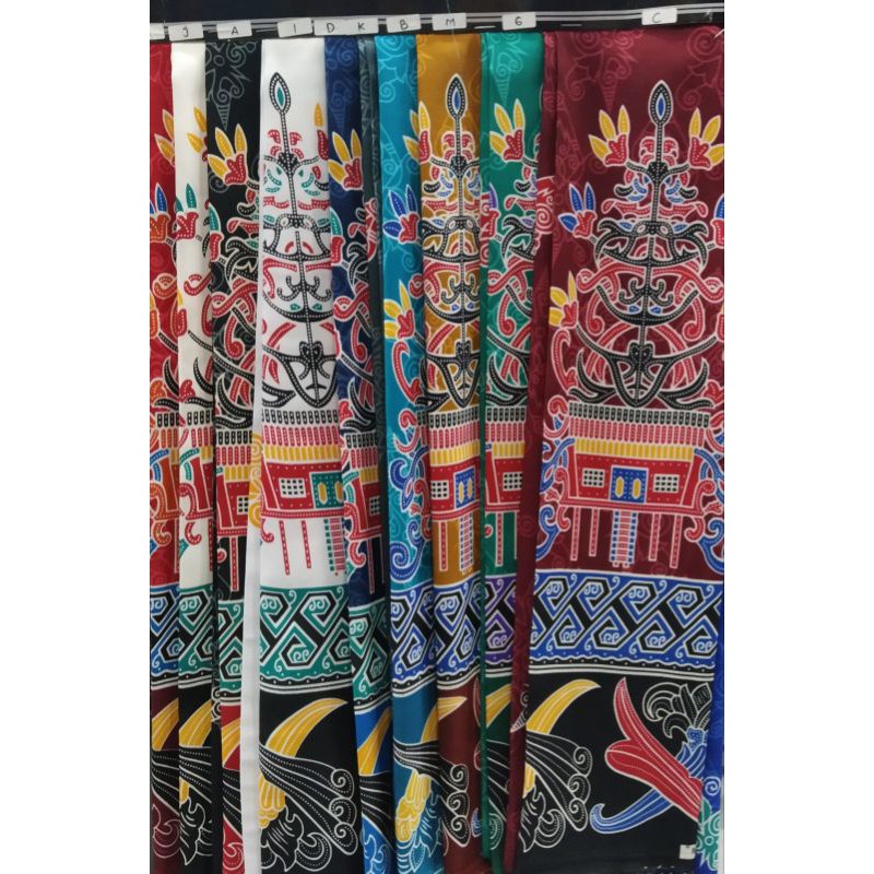 Kain Batik Kalteng Satin Motif Batang Garing khas Dayak KBKS-03