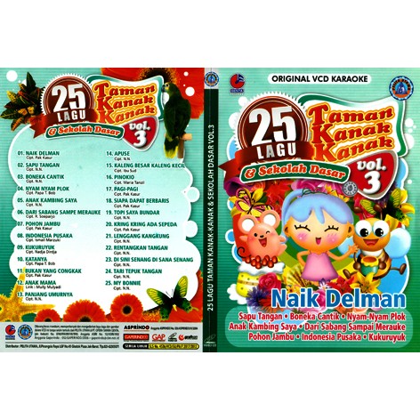 VCD KARAOKE vcd karaoke 25  lagu taman kanak kanak vol 3