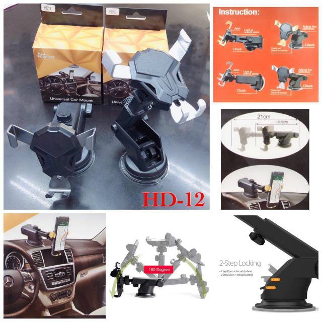 Universal Car Holder Dashboard Mobil 360 Degree Rotation SK12