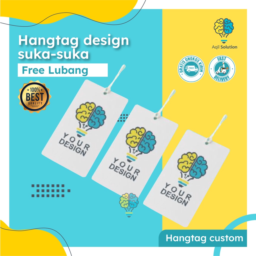 [Custom Logo] Hangtag Baju Stiker Label Sticker Tag Pakaian Perlengkapan Packing By Aqilsolution