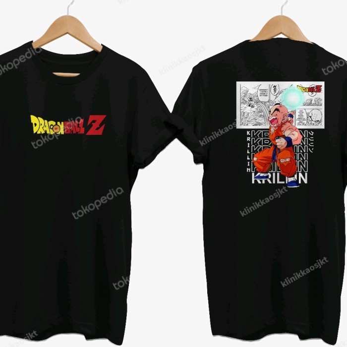 BAJU - KAOS DRAGON BALL Z KRILIN - TSHIRT DRAGON BALL Z KURIRIN BOTAK - Hitam, 2/4/6/10 th