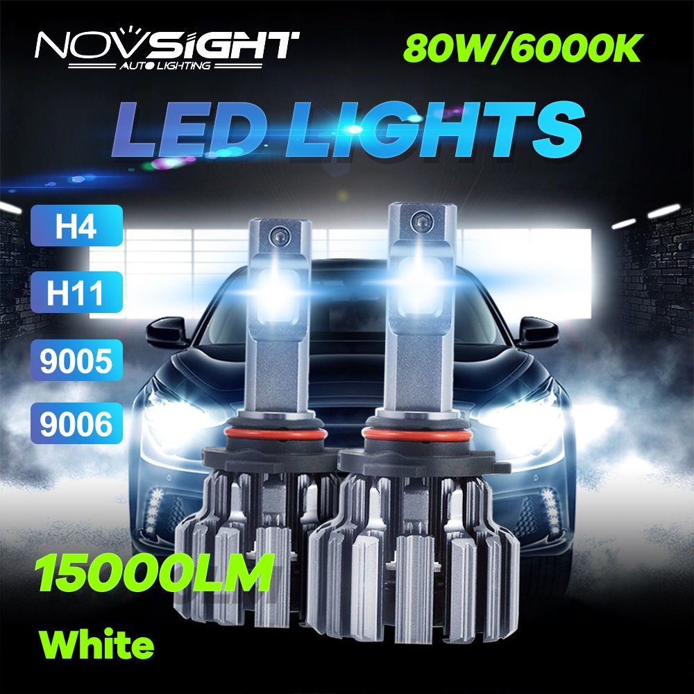 [Ready Stock] Novsight F03 H4 H11 9005 9006 Sepasang  Lampu Depan Mobil Led Super Terang 15000LM  La
