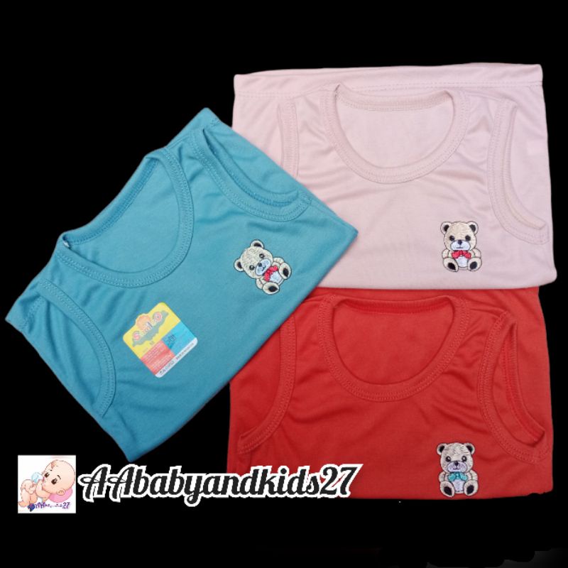 SAMLEO 6PC Kaos Bayi Lengan Kutung Polos Ukuran S M L XL SNI HIGHT QUALITY