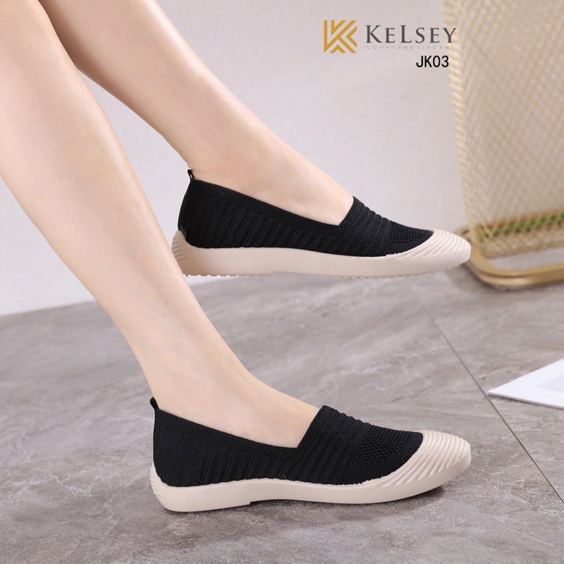 RESTOCK!! NICOLE SEPATU SLIP ON KELSEY JK03 SEPATU FLAT WANITA Sepatu Wanita Import Slip On Soft Kanvas Elastis Anti Slip