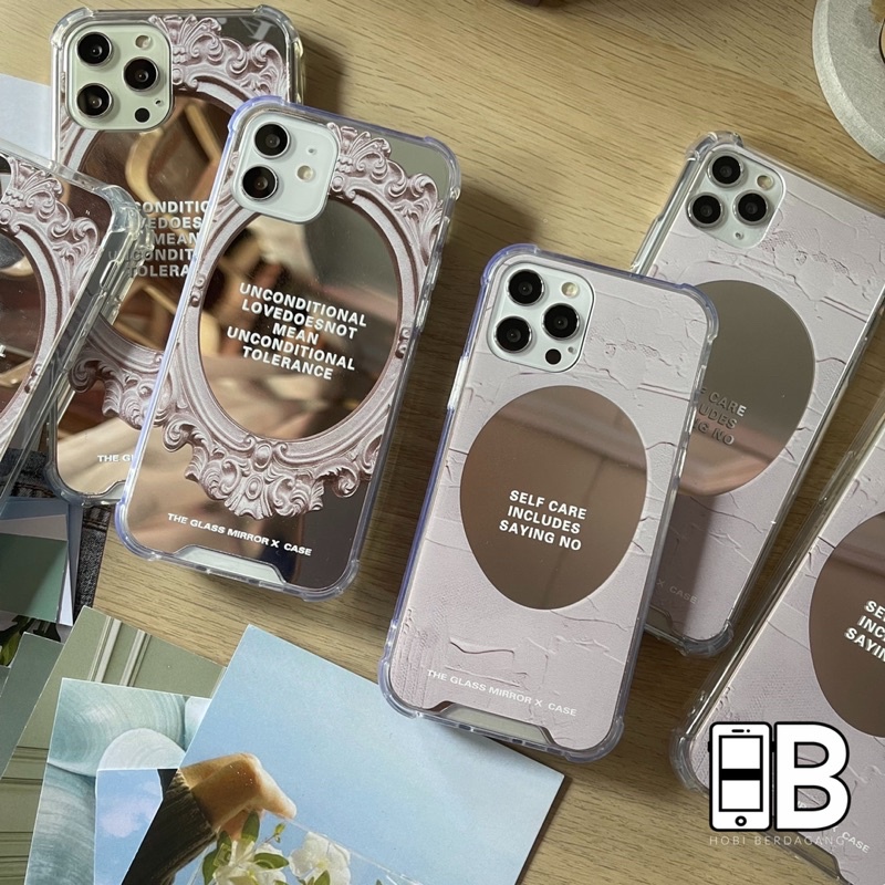 Self Love Case Mirror Motivation Quotes Case Kaca Beauty Kata Motivasi iPhone 7 8 PLUS X XR XSMAX 11 12 PRO MAX