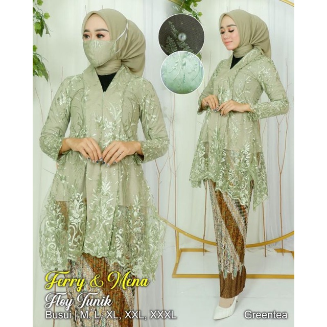 Permata Olshop / Kebaya Floy Tunik Modern / Kebaya Busui Modern / Kebaya Pesta Kondangan / Kebaya Kekinian / Kebaya