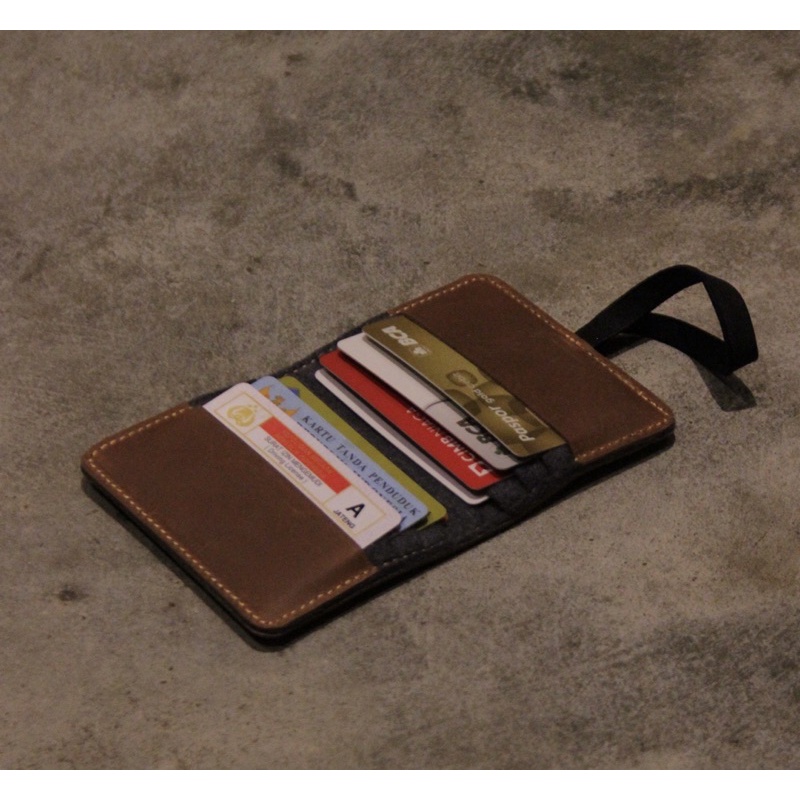 Dompet Kartu Slim Dompet Kulit Lipat Dua Card Holder Dompet Kartu Kulit Asli